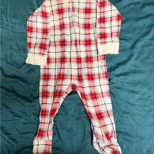 Wondershop Red and White Plaid Kids Footie